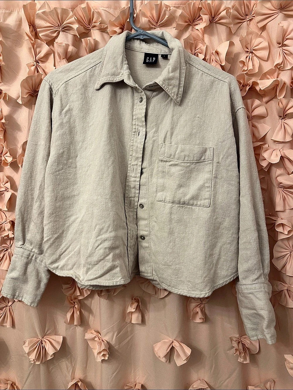 Gap Oversized Button Down Shirt in Cream